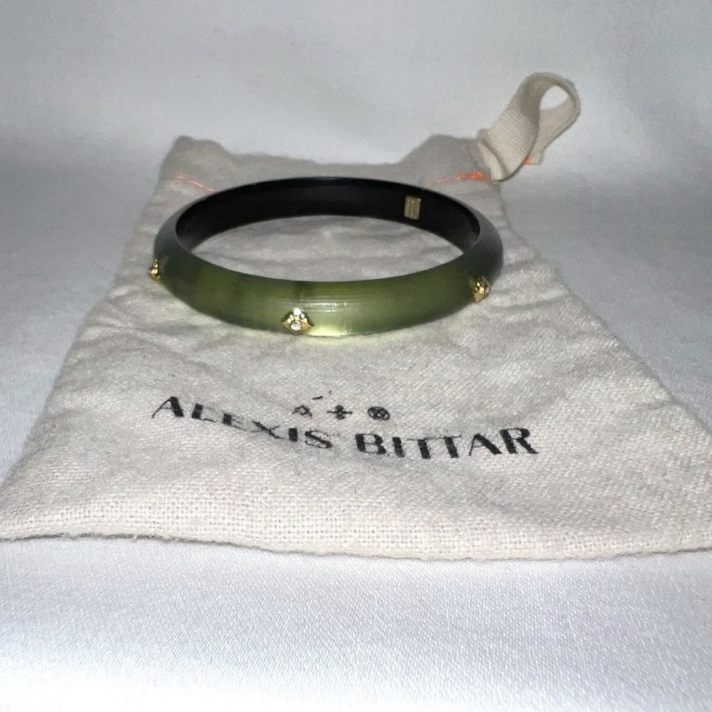 Alexis Bittar lucite hinged bracelet - green
